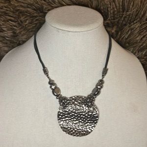 Vintage Chico’s Silvertone Hammered Boho Necklace